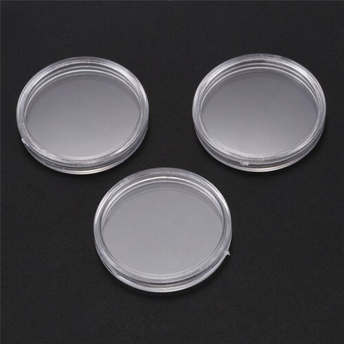 30 Pcs Small Round Transparent Plastic Coin Capsules Box 30mm 2