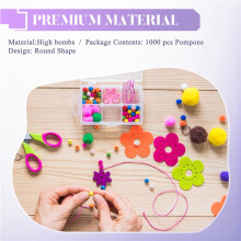1000 Pcs 10Mm Couleur Mixte Doux Moelleux Pom Poms Pompons pour Enfants Artisanat