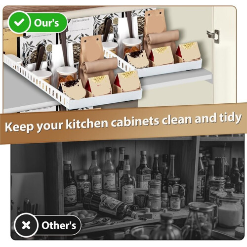 Pull Out Pots and Pans Organizer Sliding Pot Lid Holder Kitchen Spice Rack Tableware Organizer Multifunctional Dish B 1