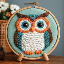 Owl Punch Needle Kit för nybörjare – DIY-broderiset