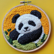 Baby Panda Punch Needle Kit – DIY Broderiset med