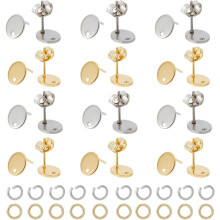 120 Stück geometrische Ohrstecker und Biegeringe aus Edelstahl