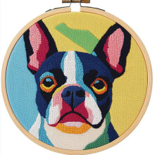 Boston Terrier Punch Needle Kit – DIY Broderiset med