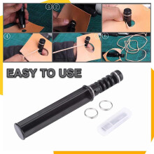 Herramienta para hacer cordones de cuero con 3 cuchillas de repuesto.