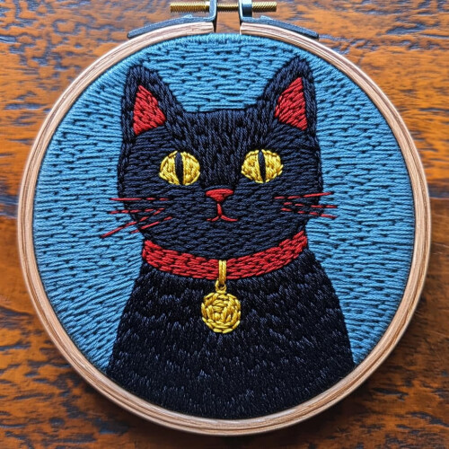 Σετ βελόνων τρυπήματος μαύρο Cat20x20cm σετ για αρχάριους