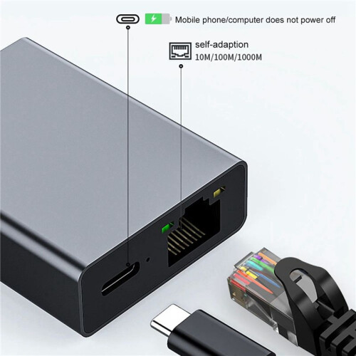 2X for  TV 4K USB Dock Adapter USB C Ethernet USB C to Ethernet Adapter Plug and  Support PD Charging
