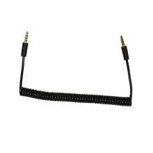 3X 3.5mm Male to Male Jack 4 Pole Extension Aux Audio Coiled Spiral Cable 1.5M