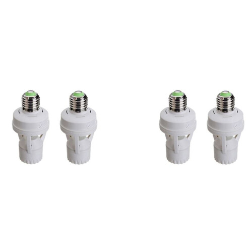 4PC E27 Motion Sensor Light  100-240V Motion Detector Base Lamp Holder with Light Control   Bulb Socket