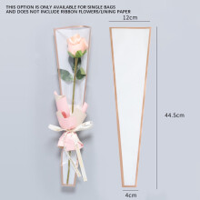 Fundas transparentes mate para ramos de rosas y claveles.