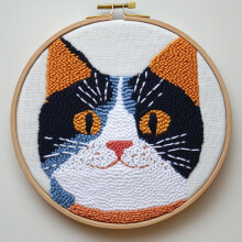 Nålstanskit med kattmotiv 20x20cm