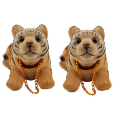 2X Car Bobbing  Tiger Shape Nodding Dog Decor