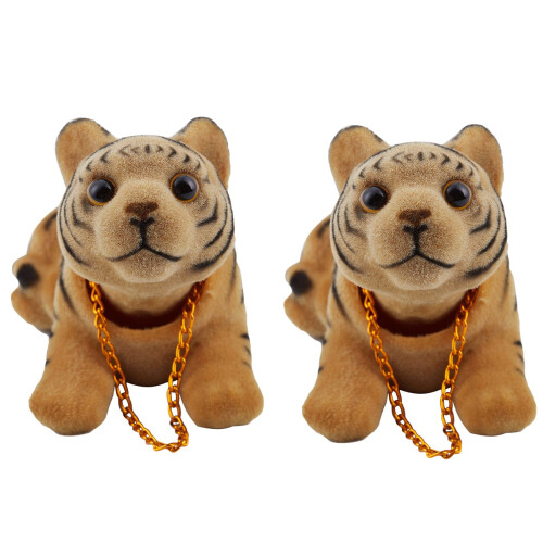 2X Car Bobbing  Tiger Shape Nodding Dog Decor