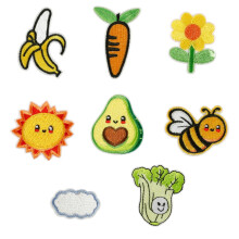8 Stück bestickte Bananenblüten-Karotten-Aufnäher