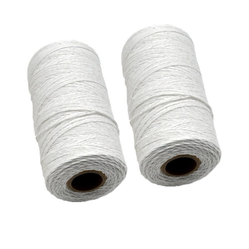 Fio de algodão branco de 1 mm para tecer tapetes e artesanato.