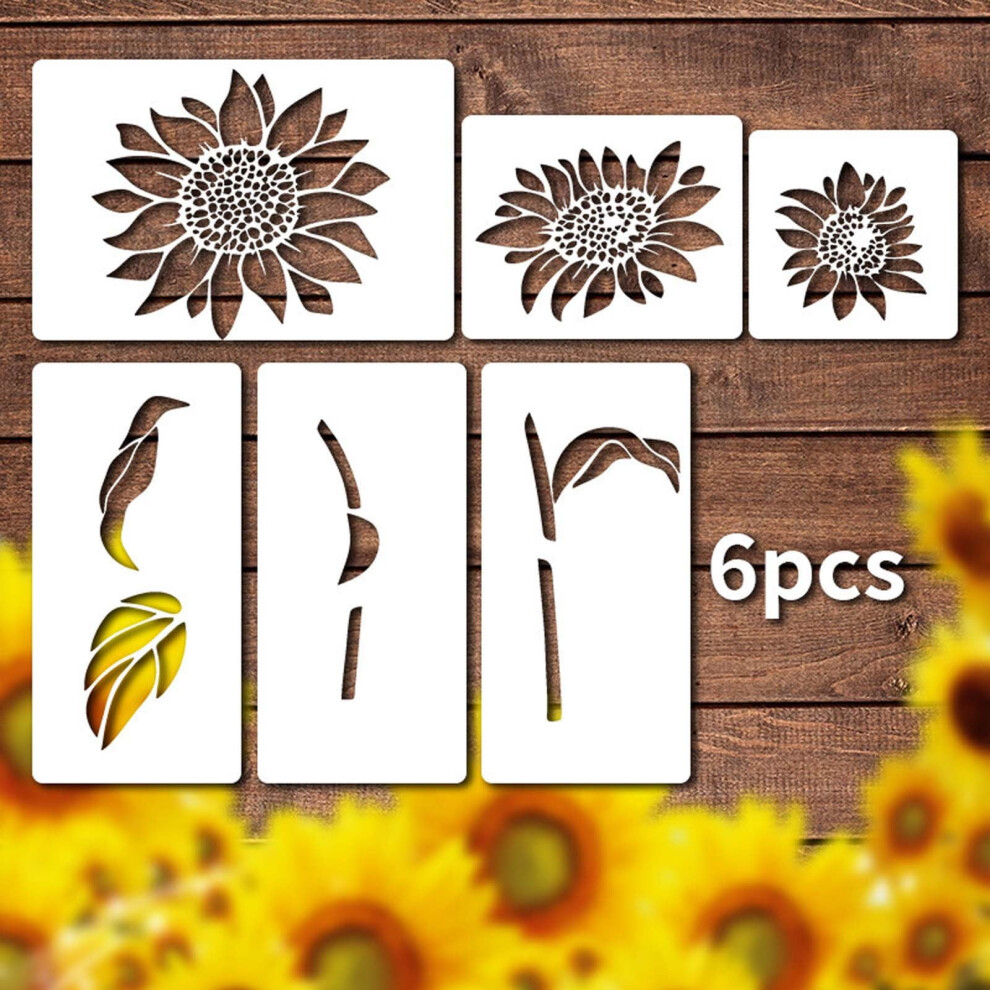 Large Floral Stencil Set 30X20cm Reusable Plastic 6-Piece 9499224373648