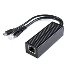 Divisor PoE Gigabit Industrial 48V para 5V 5A, Saída de Alimentação Tipo C, Fonte de Alimentação Estável para Dispositivos de Rede Industrial