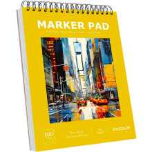 Blok markerpapier dat niet doordrukt, 9x12 inch, 200 g/m², 100 vellen.