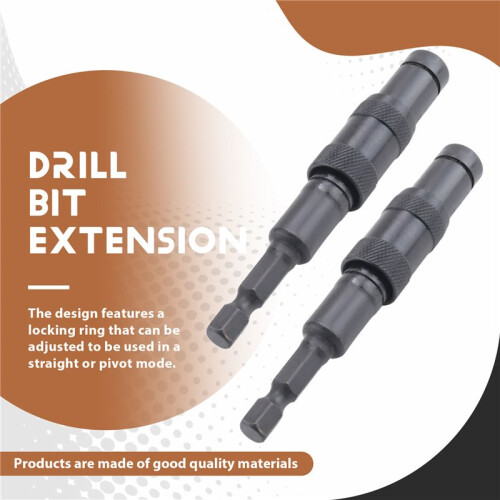 2 Pack Pivoting Bit Tip Holder, Magnetic Screw Drill Tip 1/4inch Hex Shank, Quick Change Locking Bit Holder (Black) 1