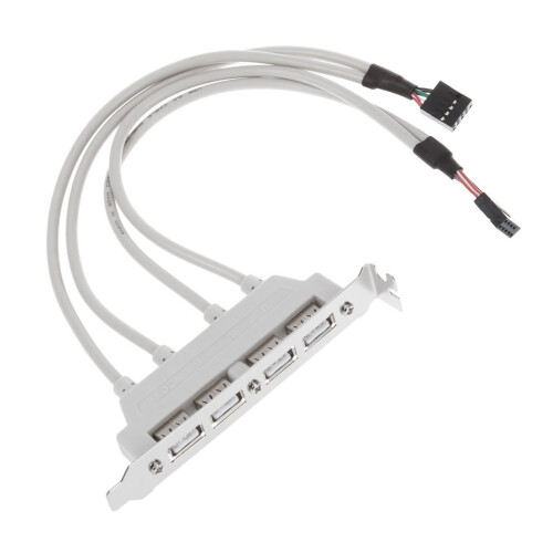 3X Mainboard-USB-Kabeladapter (4 x USB 2.0 Auf 9-Adrigen Stecker) Weiss 1