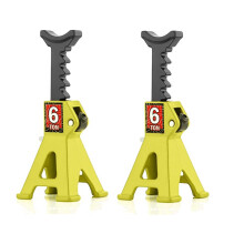 2X for 1/24 SCX24 FCX24 RC Car Jack Stand Pair Rack Repairing Protective Stand Adapter Tire Change Toy Lift, Yellow