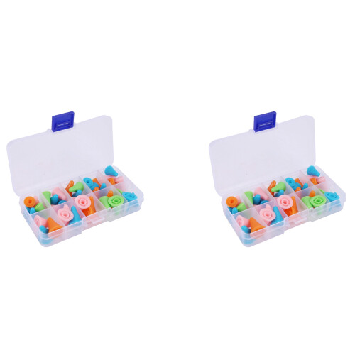 80 Pieces Multi-Colored Needle Point Stoppers Needle Point Protectors Needles Knitting Accessories with Box, 2 Sizes