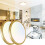 13.3 Inch LED Ceiling Light Gold, 24W Slim Flush Mount Ceiling Light 3000K/4000K/6500K Adjustable Kitchen(2 Pack) 3