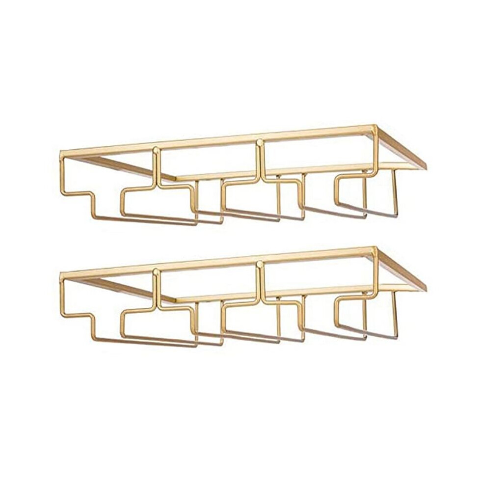 Wella Elements 2X 3 Rows Wine Glass Rack Und Er Cabinet Stemware Holder Iron Wine Glass Organizer Glasses Storage Hanger