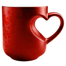 Heart-Shaped Color Changing Magic Ceramic Mug Funny Color Changing Coffee Cup with Handle That Reveals Surprise Design
