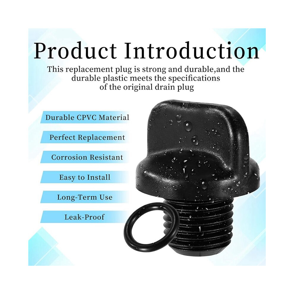 R0446000 Drain Plug & 6 O-Ring Replacement For Jandy & Filter Pumps, Pool Spa Heater Drain Parts 4713422678257