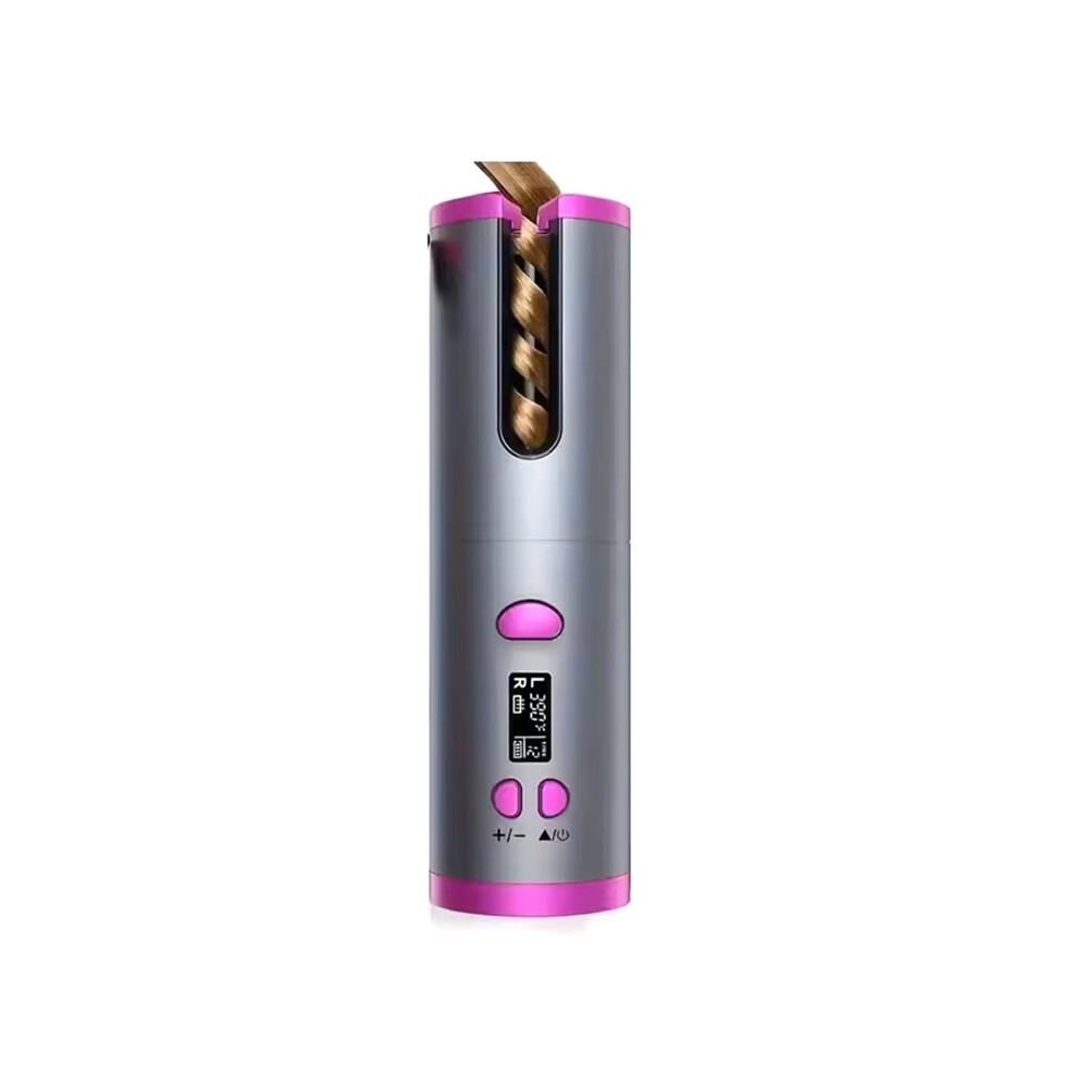 Portable Cordless Automatic Hair Curler with Ceramic Rotating , Intelligent Temperature Control Grey