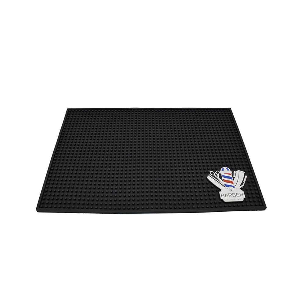 Black Barber Station Mat Cushion Non-Slip Pad Hairdress Organizer For Clippers Scissors Trimmers Brushes Storage Tool