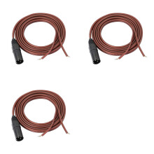 3X XLR-Luidsprekerkabel, Kale Luidsprekerkabel Naar XLR-Stekker, Vergulde XLR 3-Pins Mannelijke Connector Vervangende Audiokabel Open Einde