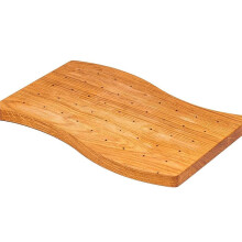 2Pcs Wooden Skewer Holder Display, 30x15cm Wave Shape with 45 Holes for Parties, Barbecues, and Weddings