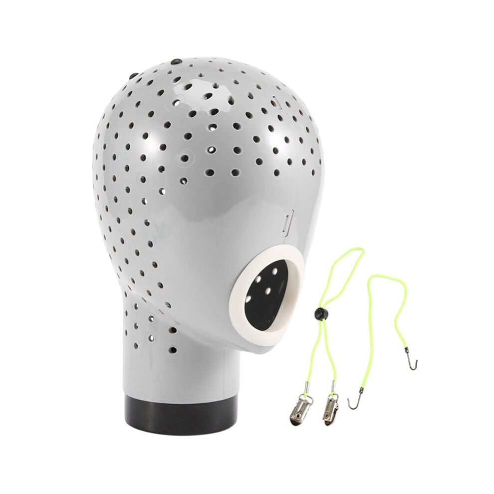 Unisex Grey Wig Dryer With Clamp Holder Mannequin For Hair Drying Anti Melt Plastic Manikin Gray