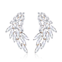 Colorful Wings Stud Earrings Acrylic Crystal Stone Women Piercing Earrings Trendy Wedding Jewelry Christmas Gift Style A