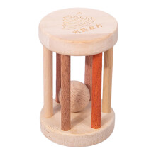 Infant Beech Solid Wood Stroller Toy Early Childhood Education Trolley Hand Rattle Early Education Wooden Comfort Toy B