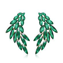 Colorful Wings Stud Earrings Acrylic Crystal Stone Women Piercing Earrings Trendy Wedding Jewelry Christmas Gift Style C