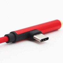 Kabel łAdująCy USB C Typu C do 3,5 Mm AUX do SłUchawek - Czerwony