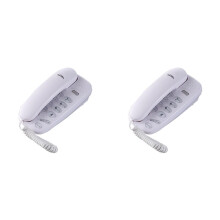 2X KXT-580  Button Corded Phone Wall-Mounted Telephones Machine Support Wall Mount or Desk Phone White