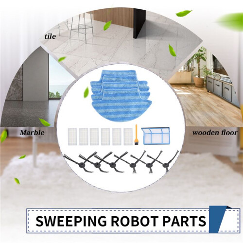 18Pcs for V55 Pro Mop Cloth Side Brush Hepa Filter for  V55 Pro Robot Vacuum Cleaner Main Filter Patch Replacement 2