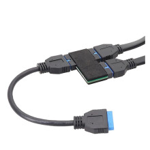 Usb 3.0 1 to 2 HUB with Chip and Modular Cable Design USB 19Pin HUB Motherboard 19Pin USB3.0 Data Extension Cable