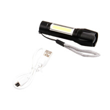 TORCIA un LED RICARICABILE IMPERMEABILE RICARICA USB Outdoor Campeggio e Alpinismo un Piedi COB Strong Light B