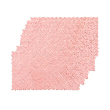 Lazy Rag Kitchen Cleaning Oil-Absorbing Double-Sided Scouring Pad Composite Absorbent Cleaning Towel Coral Velvet Rag