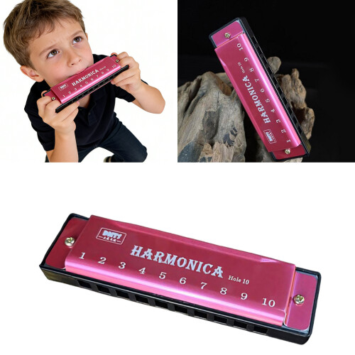 Versatile 10 Hole Metal Harmonica Easy Cleaning-Silver 2