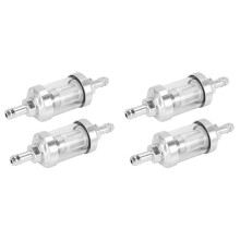 Filtro In Linea Universale per Motore A Benzina, Olio Greggio, Cromato, 4 Pezzi, 5/16 Pollici, 8 mm, Argento, per Motocicli