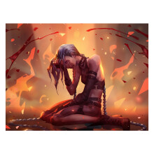 Arcane: League of Legends Round Diamond Painting Poster Living Room Bedroom Game Room Study Decoration Painting Jinx