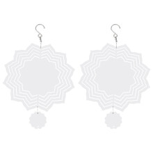 2 Pack 8 Inch 3D Sublimation Wind Spinner Blanks,Wind Powered Kinetic Sculpture,Double Sided Sublimation Wind Spinner