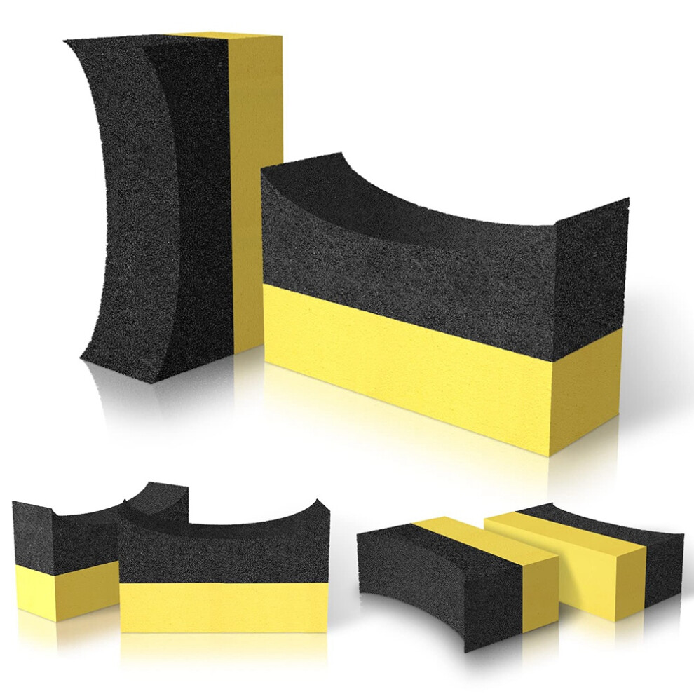 Tire Applicator Dressing Shine Sponge - Tire Pads Color Polishing Sponge Wax Duty Scrubber Sponge For Car, Painted Steel 4712412674323