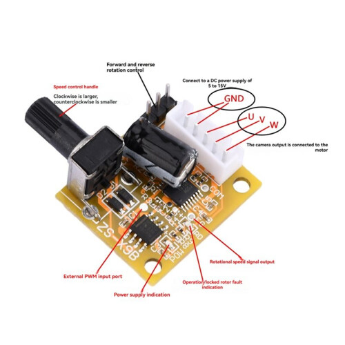 3-Phase Brushless  Motor Drive Module 5V-12V 15W Motor Speed Controller Module Brushless Inverter