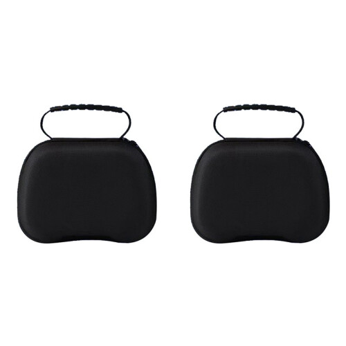 2X Game Controller Storage Case Carrying Travel Protective Case Controller Hard Shell Handbag Protection Holder Black